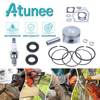 Atunee 68mm Piston Rings Gasket Oil Seal Rebuild Kit for Honda GX160 GX200 168F 5.5/6.5HP 2-3.5kw Gasoline Generator Trimmer Engine with Spark Plug Replace 13101-ZF7-010 13101-ZH8-010