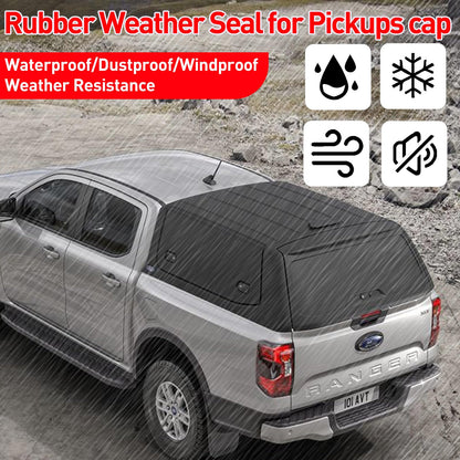 CHUANJI Tonneau Cover Seal, Truck Topper Seal Rubber Weather stripping with Triple Bulb, Camper Shell Seal Kit Replacement Parts Accessories (13.1Ft)