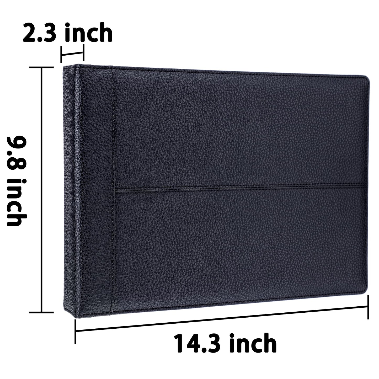 Antner 7 Ring Business Checkbook Binder for Business Checks, 600 Checks Capacity, PU Leather Check Binder with Zipper Pouch, Executive Check Book Binder Holder Portfolio for 9 x 13" Sheets, Black