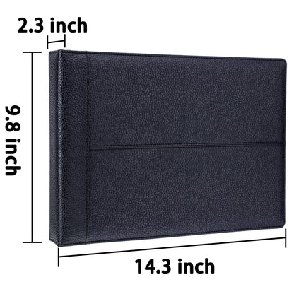 Antner 7 Ring Business Checkbook Binder for Business Checks, 600 Checks Capacity, PU Leather Check Binder with Zipper Pouch, Executive Check Book Binder Holder Portfolio for 9 x 13" Sheets, Black