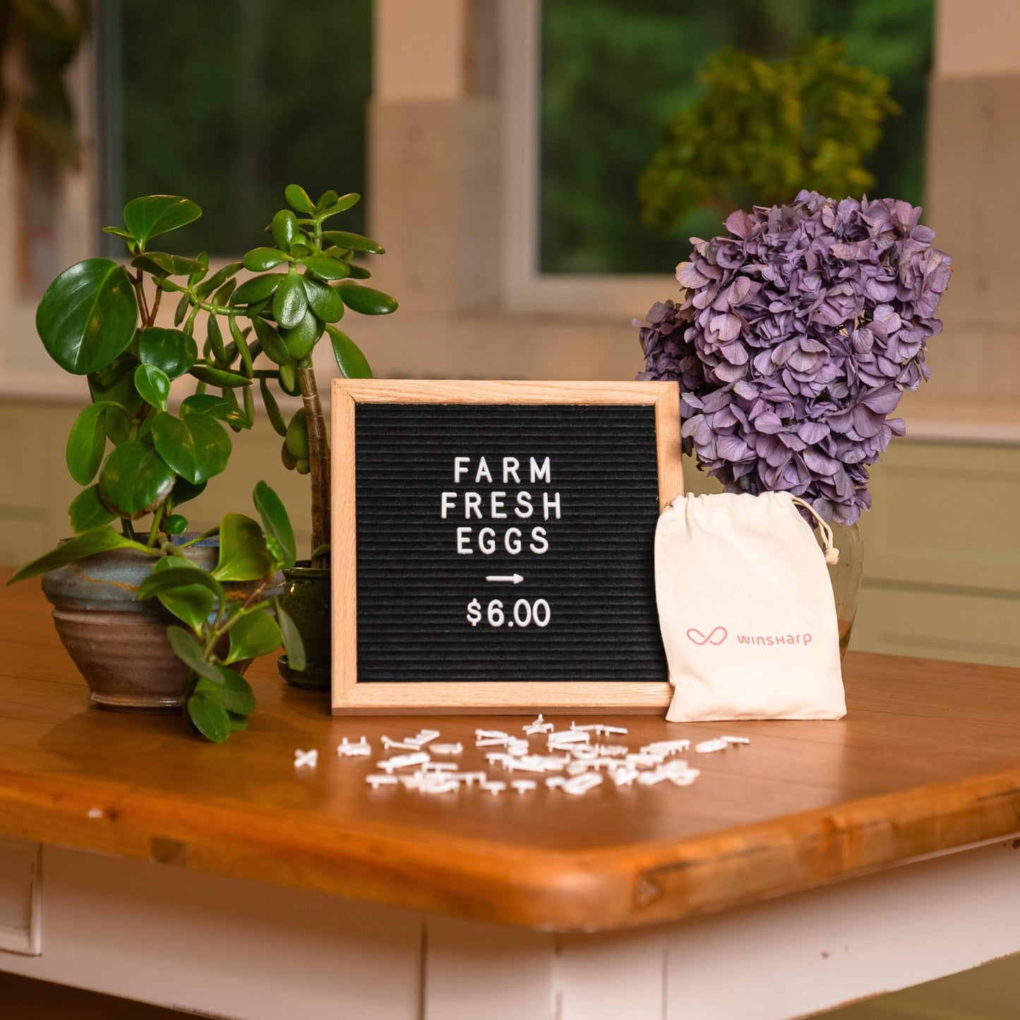 Black Felt Letter Board | 10"x10" Wooden Frame with White Letters | Premium Changeable Sign Boards for Home Decor Motivational Quotes