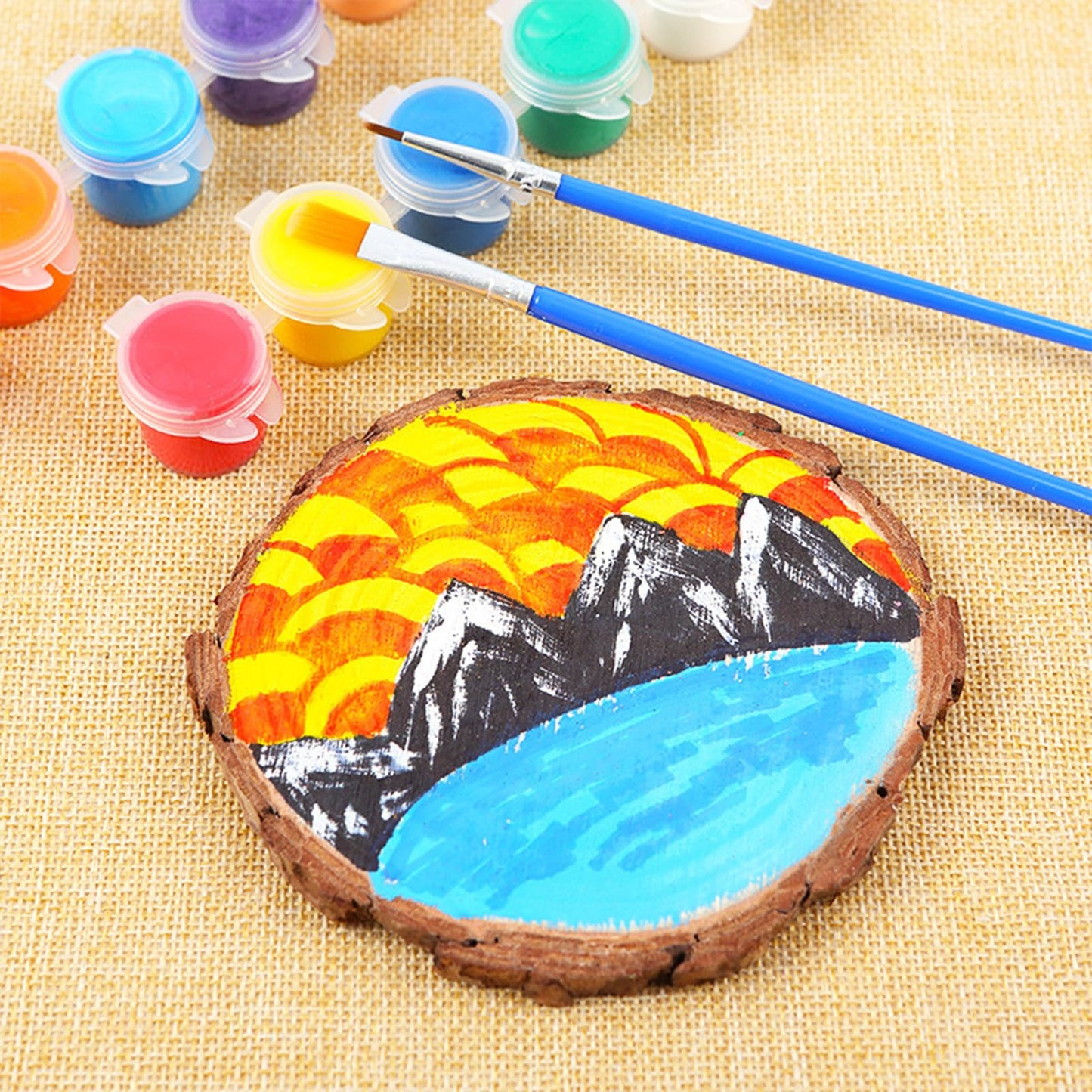 PLAZOTTA 40 Pcs Natural Wood Slices 3.5-4 Inches Unfinished Wood Craft Kit Round Discs Rustic Wedding Decoration for Arts and Crafts