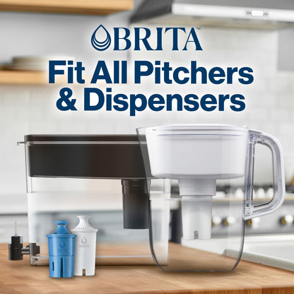 Brita Standard Replacement Filter, Reduces Contaminants while keeping healthy minerals, Certified by WQA to reduce Chlorine for improved taste, Made without BPA, Replace after 151 litres, 5 Count