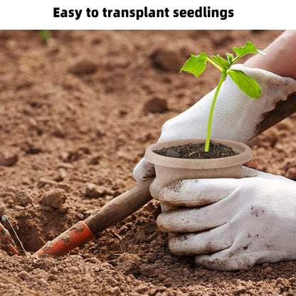 ANGTUO Peat Pots for Garden Seedling Tray 4in 100% Eco-Friendly Organic Germination Seedling Trays Biodegradable 30 Pack and 20 Plastic Plant Markers Included