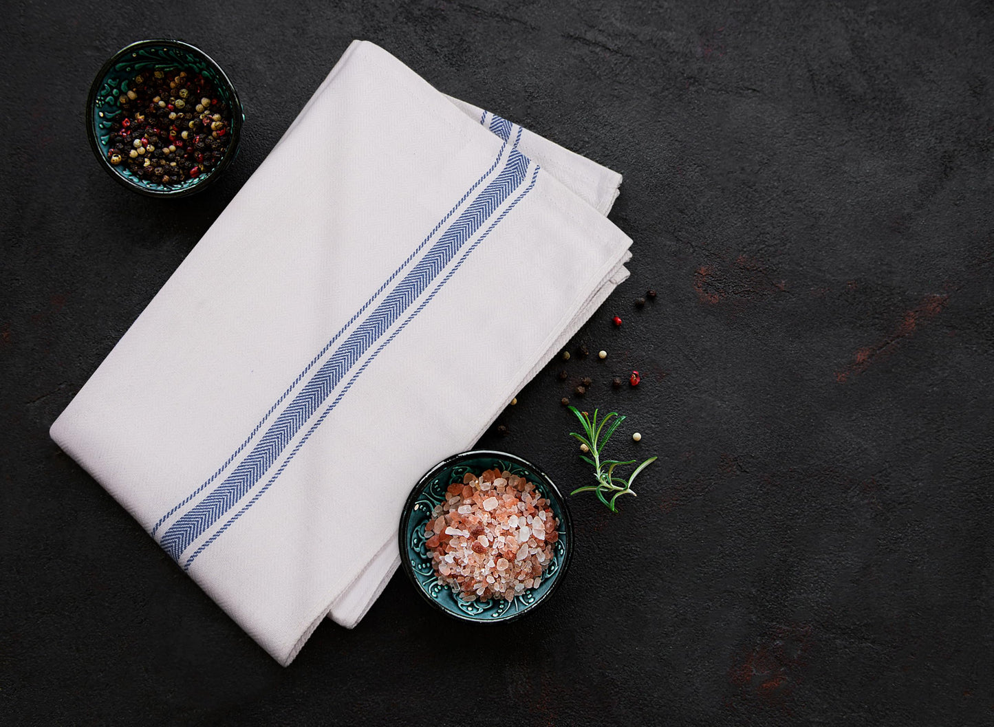 Utopia Towels Kitchen Dish Towels - 100% Cotton Dish Towels - Reusable Cleaning Kitchen Towels - Super Absorbent - Washable Dish Towels - 15 x 25 Inches (12-Pack, Blue)