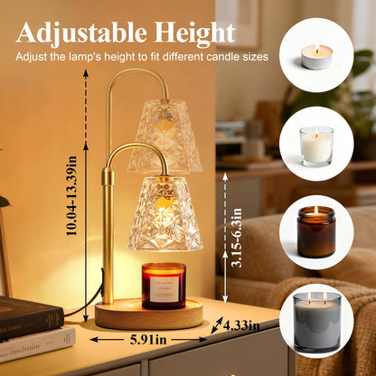 SyncGlow Candle Warmer Lamp with Timer, Birthday Gifts for Women Mom, House Warming Gifts New Home, Wax Melt Warmer for Scented Jar-Black