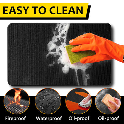 152 * 122cm Large Under Grill Mat for Outdoor Grill – Double-Sided Fireproof, Waterproof, Oil-Proof BBQ Mat Protector for Deck, Patio, Lawn, or Indoor Fireplace – Easy to Clean, Durable Design