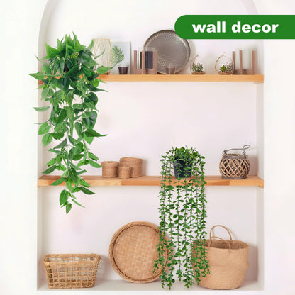 Der Rose 4Pcs Fake Plants Hanging Artificial Ivy Vines Faux Hanging Plants for Boho Home Bathroom Bedroom Living Room Wall Shelf Office Decor Indoor Outdoor