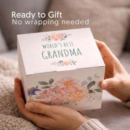 Triple Gifffted Best Grandma Ever Gifts Ideas for Grandmother from Grandkids, Coffee Mug and Socks from Grandson Granddaughter, Grandparent Birthday, Christmas, Mothers Day, Ceramic Cup 380ml