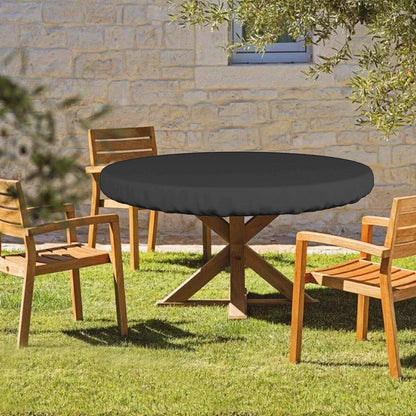ZUDKSUY Round Table Top Cover - 600D Outdoor Garden Furniture Cover Fits Round Furniture Up to 48" - Black, Patio Table Top Cover