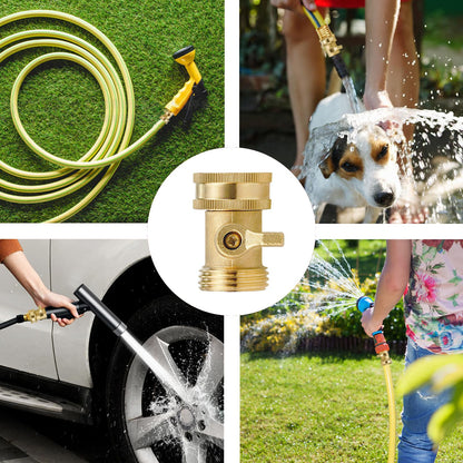 Water Hose Shut Off Valve,4 Pcs Heavy Duty 3/4 Inch Solid Brass Garden Hose Connector,Brass Garden Hose Shut Off Valve with 4 Pcs Rubber Washers