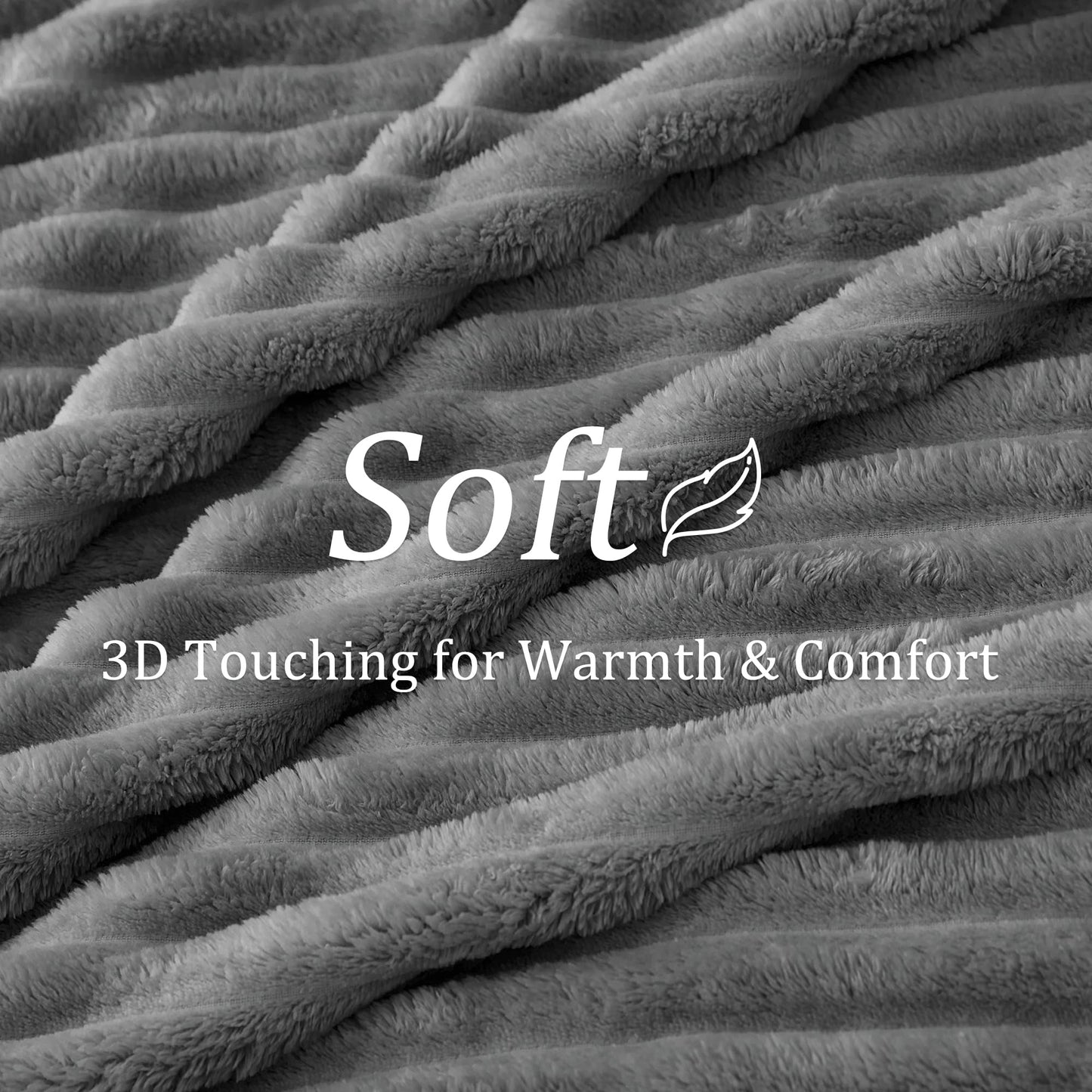 BEDELITE Fuzzy Throw Blanket for Couch - Grey Fluffy Cozy Soft Plush Warm Fleece Blankets for Winter, Bedroom Valentine's Day Decor Gifts for Him Her