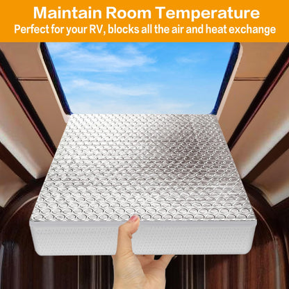 2 Pack RV Vent Insulator and Skylight Cover 14″x14″x3″ with UV Protection Layer Reduce Heat Transfer & Increase A/C Efficiency RV Accessories for Vent Inside Camper Trailer