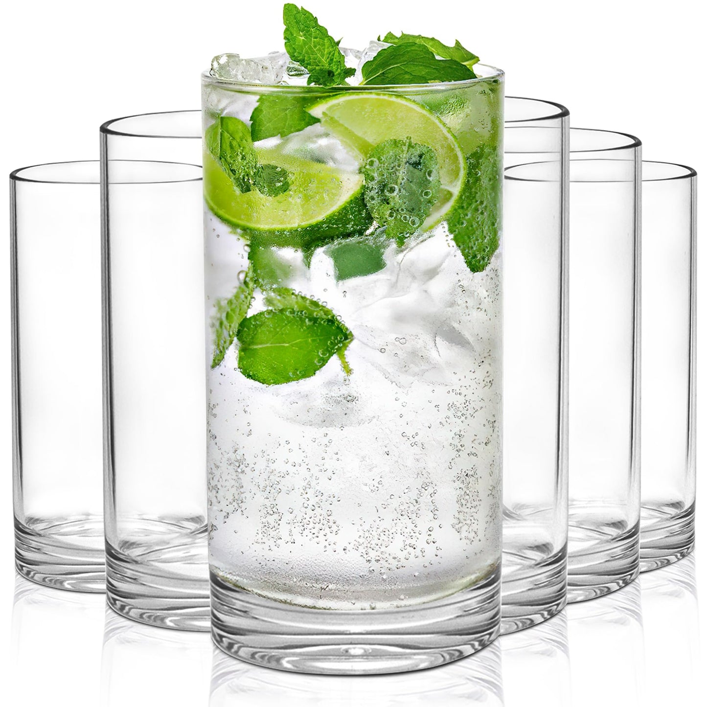 VAIIGO 17 Oz Plastic Drinking Glasses Set of 6, Acrylic Glasses Tumblers Cups Dishwasher Safe, Plastic Cup Reusable, Unbreakable Highball Glass, BPA-Free, Water Juice Cocktail Glass Everyday Use
