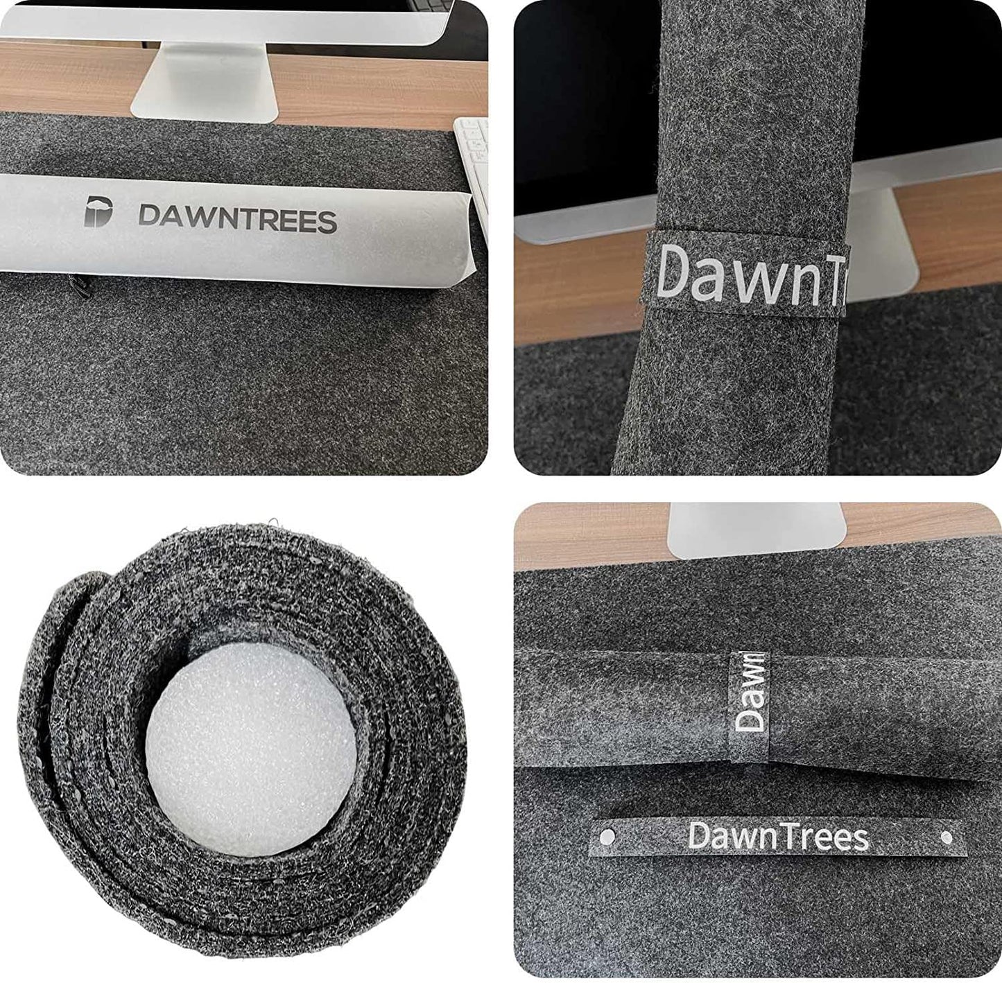 DawnTrees Felt Desk Mat (35.5" x15.8"), Desk Pad Protection, Keyboard Mat, Extra Large Mouse Pad, Suitable for PC,Computers, Laptops, Office and Home (Dark Gray)
