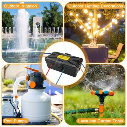 Preciva Medium Waterproof Electrical Connection Box (10.2 * 5.9 * 3.5 inch) Outdoor Electrical Enclosure Box, IP54 Waterproof for Extension Cables, Holiday Lights, Decorative Lights, Timer Plug