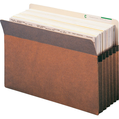 Smead Pockets, Legal Size, Straight Cut, 5-1/4-Inch Expansion, Rollover Tyvek at Top-Reinforced Sides, Redrope, 10 Per Box (74234)