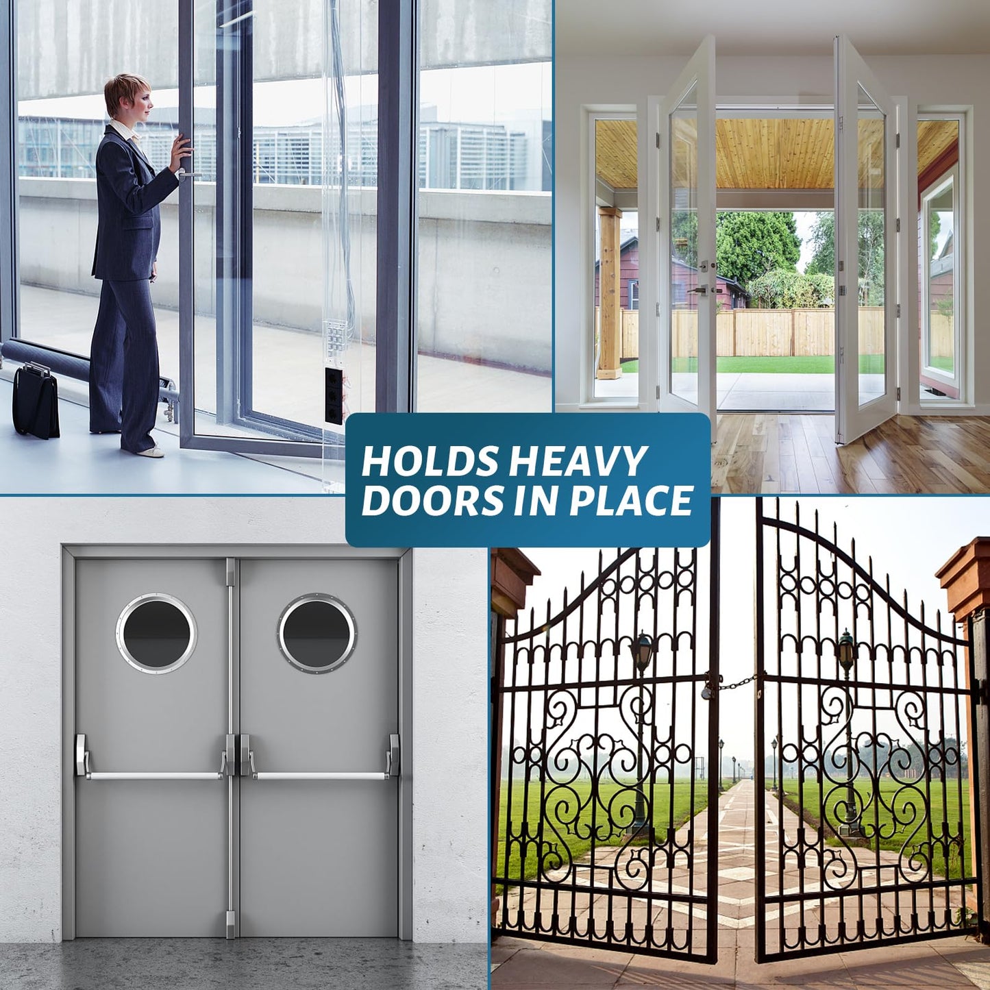 Actvty Heavy Duty Door Stopper, 2Pcs Wedge Door Stops, 3 Inch High Strongest Doorstop, Stainless Steel Spring Loaded Stopper Suits Any Heavy Doors