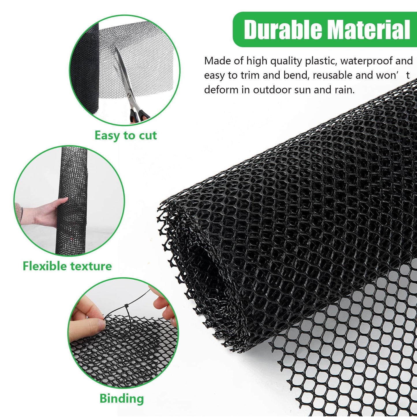 20 Ft Mesh Tree Guard Trunk Protectors with 100 Pcs Fixed Straps,Tree Bark Protector Flexible Net Tree Guard, Plant Protectors for Poultry Dog Rabbit Barrier Fence Netting for Garden Yard