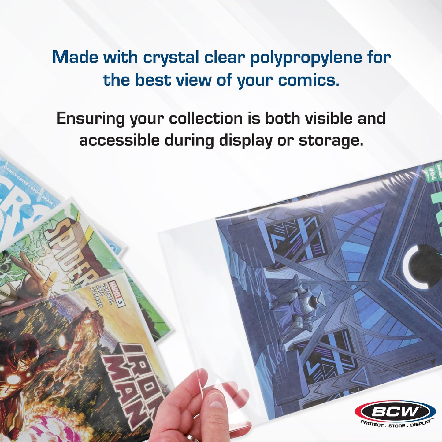 BCW Current/Modern Comic Bags - 200 ct | Acid-Free Modern Comic Bags for Current Issues | Exterior 6 7/8 x 10 1/2 inches | Crystal Clear Protection for Your Collection