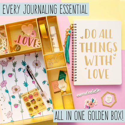 STMT 90824 DIY Journaling Set by Horizon Group USA, Personalize & Decorate Your Planner/Organizer/Diary with Stickers, Glitter Frames, Magnetic Bookmarks, Tassel Keychain & More. Pen Included