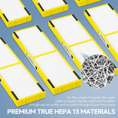 SAKEGDY FLT4825 HEPA Filter B Compatible with Air Purifier models AC4825 AC4300 AC4800 AC4900 AC4850, 2 True HEPA Filters + 6 Activated Carbon Pre-filters