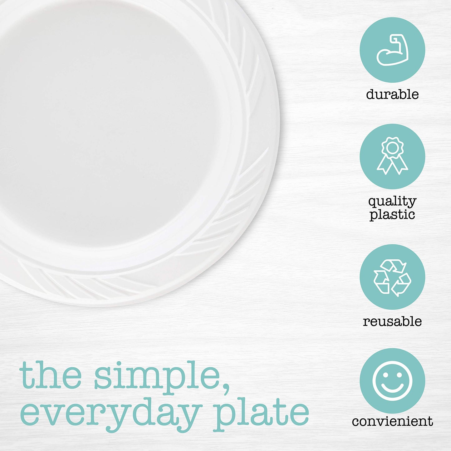 PLASTICPRO 200 Count Disposable 6 Inch White Plastic Dessert Plates