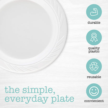 PLASTICPRO 200 Count Disposable 6 Inch White Plastic Dessert Plates