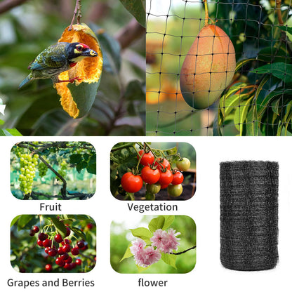 Bird Netting for Garden 7 x 100 Feet, Black Garden Protection Netting Heavy Duty Wire Mesh Net Barrier, Protect Plants Fruits Trees from Rodents Birds Deer Poultry Reusable Animal Fencing (1)