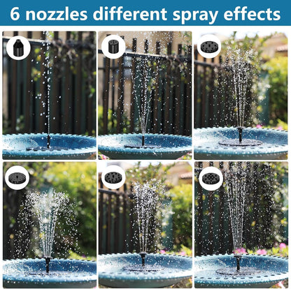 AISITIN Solar Fountain 2026 Upgraded, Water Fountain Outdoor with 8 Nozzles Set & 4 Fixed Pipes, Solar Powered Water Fountain Pump for Outdoor Garden, Pond, Pool, and Bird Bath