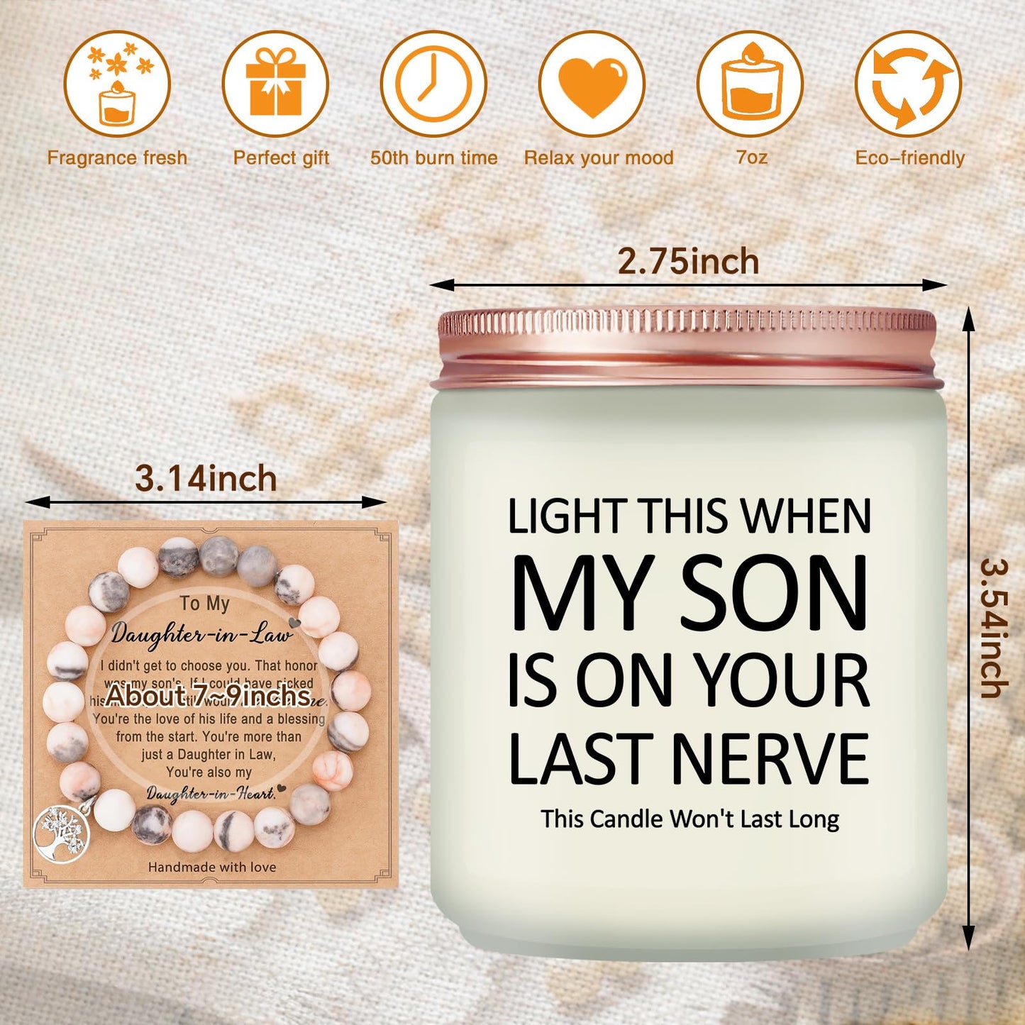 Volufia Gifts for Daughter in Law - Christmas Mothers Day Birthday Gifts for Daughter in Law from Mother in Laws - Lavender Scented Candle