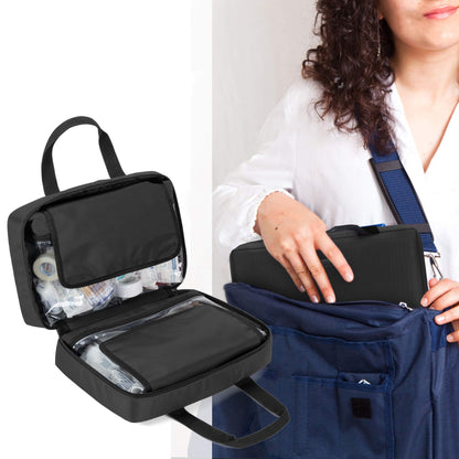 Trunab Small First Aid Kit Bag Empty Portable Emergency Kits Trauma Bag, Ideal for Car, Home, Camping and Hiking, Black, Bag Only