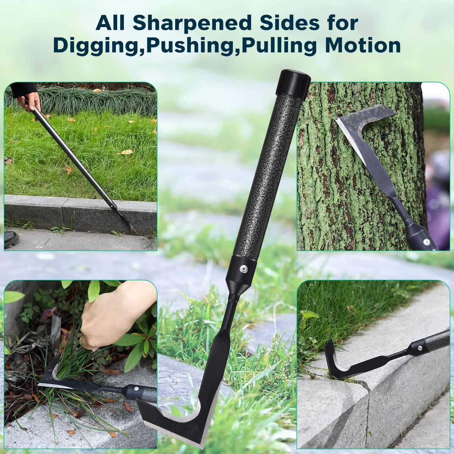 Crack Weeder, 44 Inch Long Manual Crevice Weeding Tool Weed Puller for Sidewalk Paver Deck Boards Weed Removal, Heavy Duty Gardening Tool