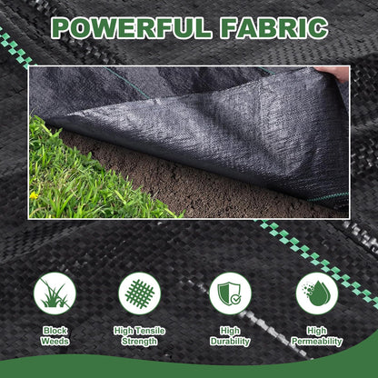 Weed Barrier Landscape Fabric, 4X50Ft Heavy Duty Woven Weed Barrier Fabric, Premium Ground Cover Weed Blocker for Landscaping, Garden, Raised Beds, Lawn, Gravel Path, Driveway