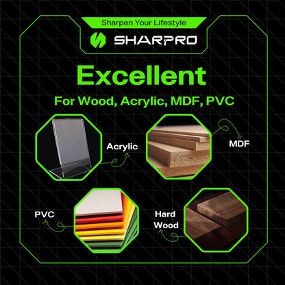 SHARPRO 1/4 Ball Nose CNC Router Bits 1/4 Inch Shank, Carbide Ballnose Up Cut Router Bit with Coated, End Mill for Wood, Aluminum, Engraving