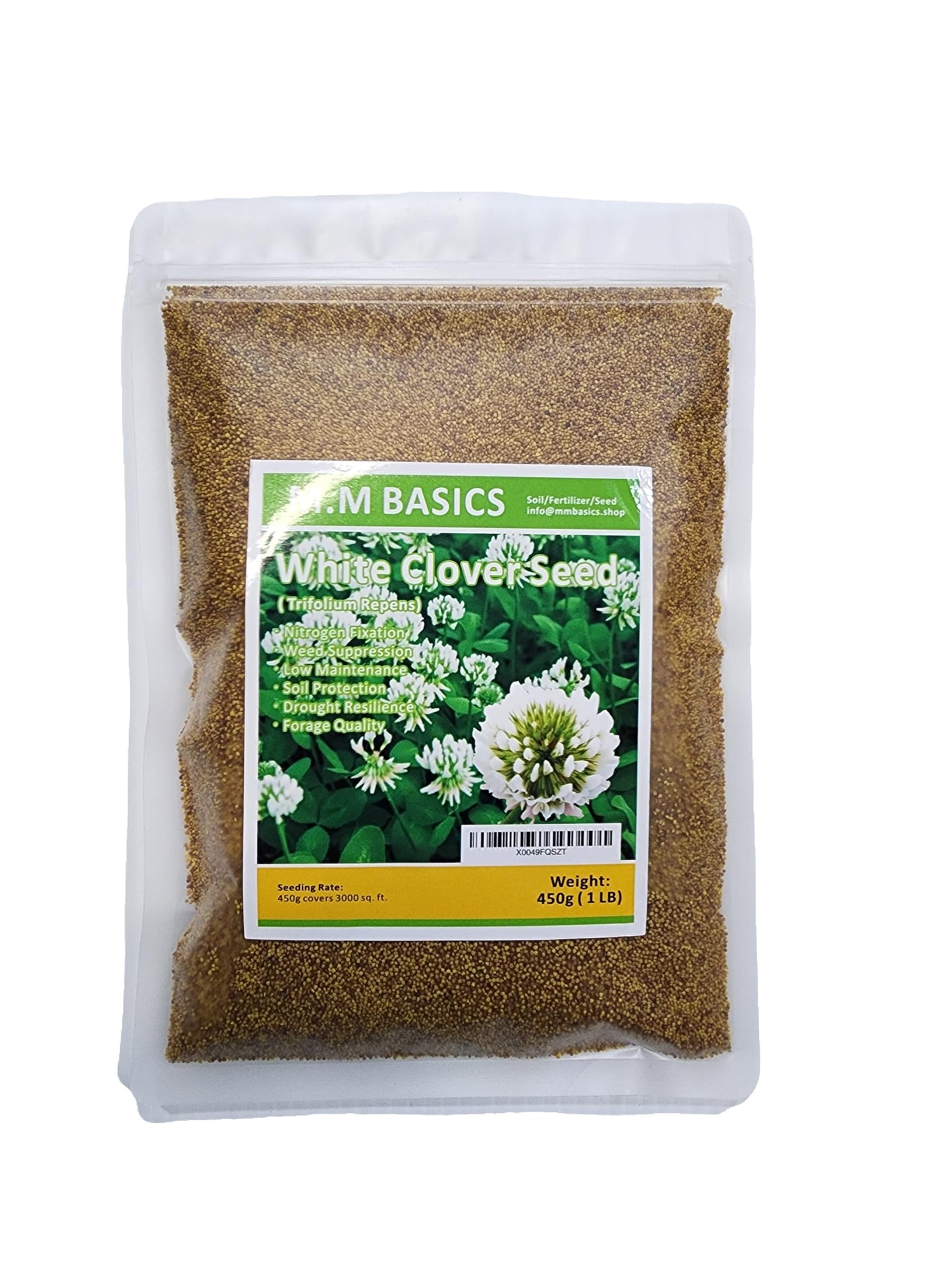 1 Pound Dutch Lawn White Clover Seed - White Clover Seeds for Lawn Canada (450 g)
