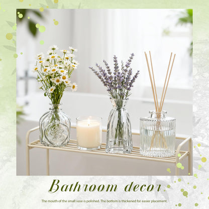 Der Rose 12pcs Small Glass Bud Vases Bulk, Clear Flower Vases for Home Dining Table & Wedding Centerpieces Decor