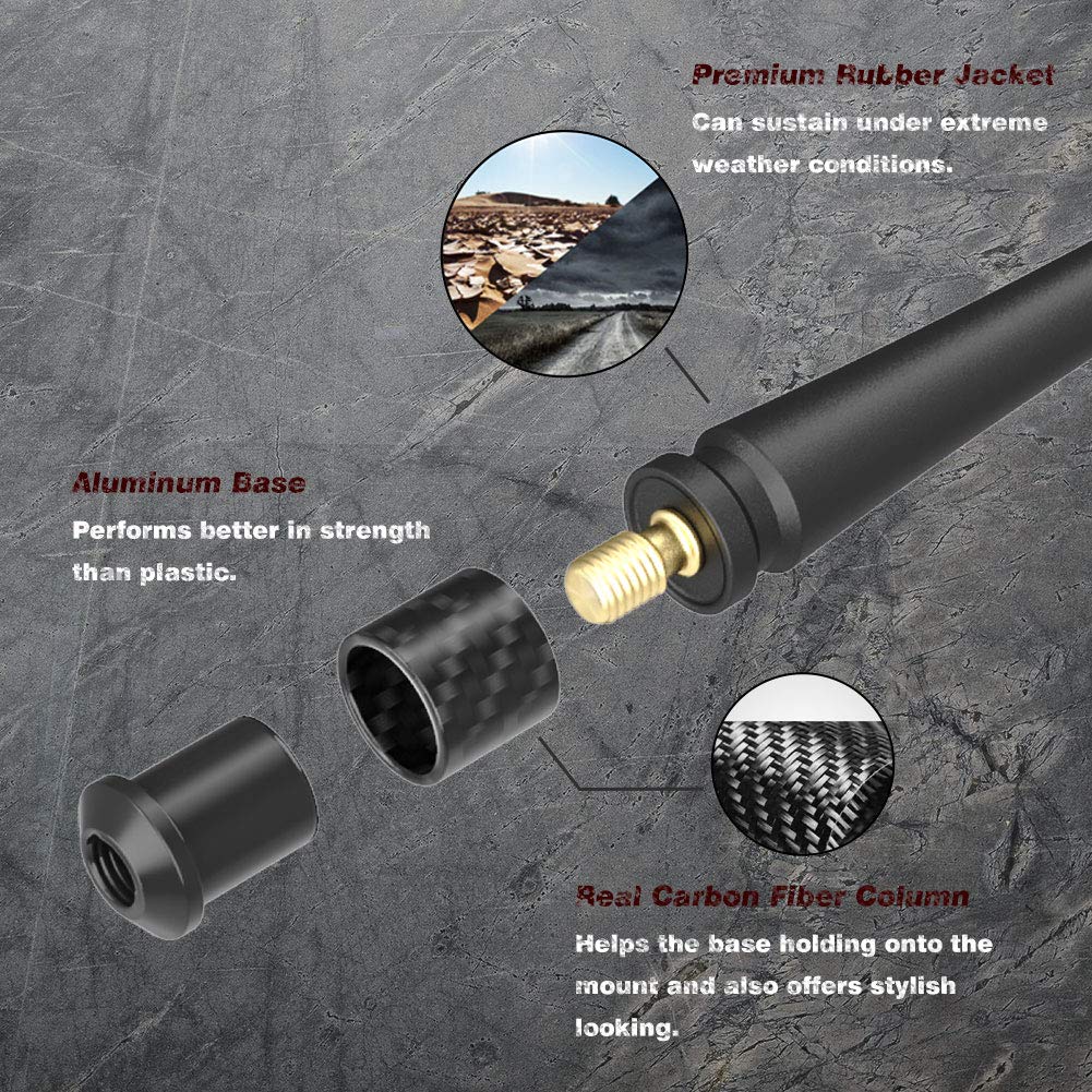 RYDONAIR Short Antenna Compatible with Chevy Silverado & GMC Sierra Trucks All Model Years, Internal Copper Coil for Enhanced Reception, Car Wash Proof, 7 inches Rubber Antenna Replacement