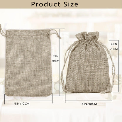 DMIMIA Small Burlap Bags 50 PCS with Drawstring, 4x6 Inch /10x15 CM Gift Bags,Jewelry Pouches, Wedding Favors, Jewelry Packing, Sacks
