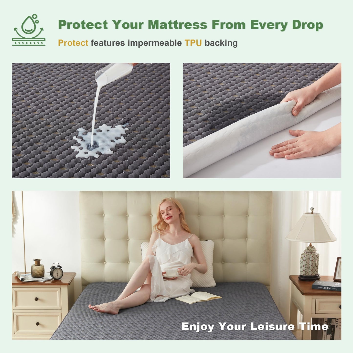 BEDLORE Full Mattress Protector, Waterproof Mattress Cover Fitted 6-15 Inch Deep Pocket, Breathable and Noiseless Mattress Pad Machine Washable for Home, Bedroom, Hotel