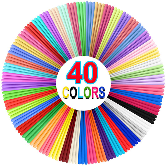 YhuiCxir 40 Colors 3D Pen Filament Refills 1.75mm PLA Wires Each Color 10 Feet Total 400 Feet with 2 Finger Caps Compatible with SCRIB3D and MYNT3D 3D Pen (3D Pencil Not Included)