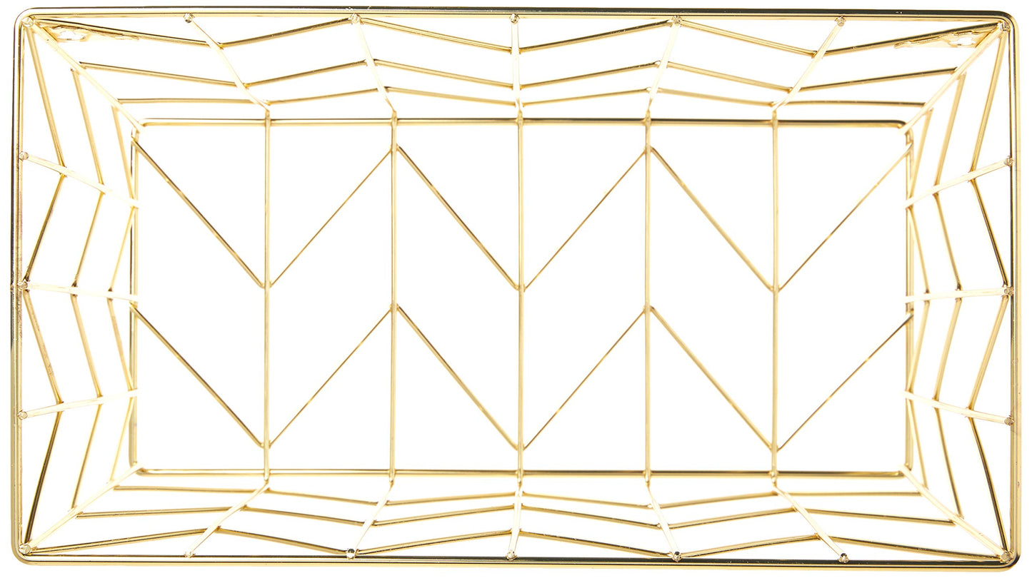 U Brands Hanging File Desk Organizer, Wire Metal, Gold - 894U02-06, 9.37H x 12.2W x 6.85D inches