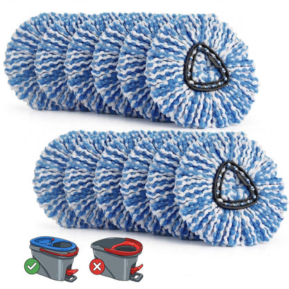 Bibikulala 12 Pack Spin Mop Head Refill for Vileda Mop Heads, Mop Head Replacement for 2 Tank System