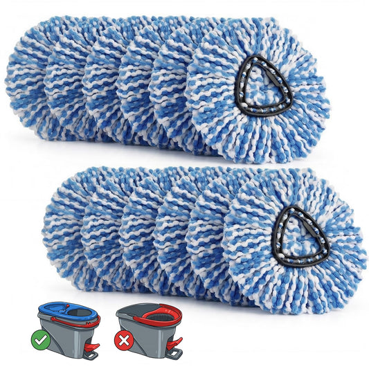 Bibikulala 12 Pack Spin Mop Head Refill for Vileda Mop Heads, Mop Head Replacement for 2 Tank System