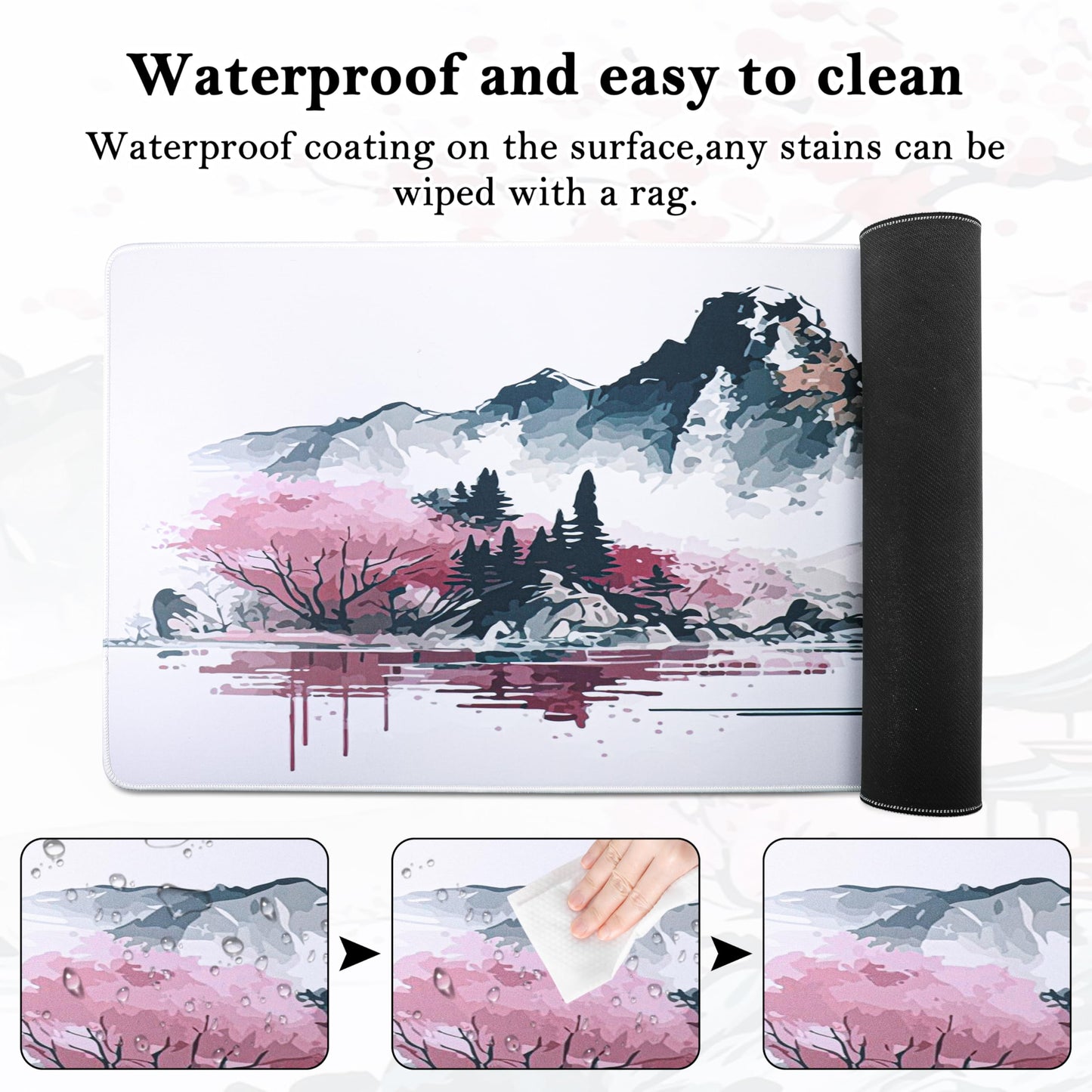 Yimomoyi Non Slip Mouse Pad, 120 x 40cm(47.2"x15.75"x0.12") Mouse Mat Extended, Gaming Mousepad Waterproof, Mouse Mat with Rubber Base, Mouse Pad Laptop for Office and Home (F)