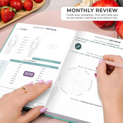 Clever Fox Weekly Meal Planner - Weekly & Daily Meal Prep Journal with Shopping and Grocery Lists for Menu Planning, Healthy Diet & Weight Loss Tracking, Lasts 1 Year, Undated, A5 - Turquoise