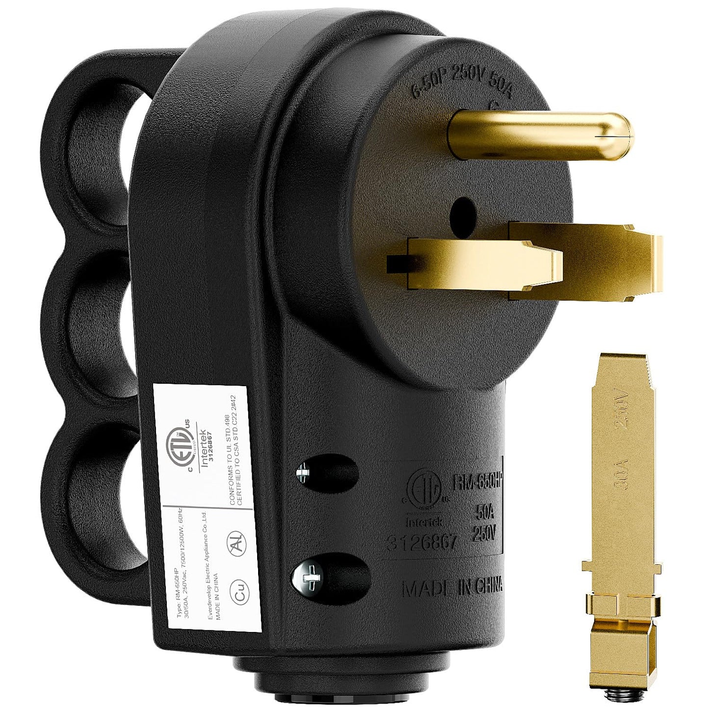 2-in-1 Nema 6-50P/6-30P Welder Plug, 30A/50A 250V Welder 3-Prong Male Plug, ETL Listed 30A Welder Plug