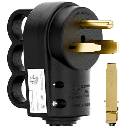2-in-1 Nema 6-50P/6-30P Welder Plug, 30A/50A 250V Welder 3-Prong Male Plug, ETL Listed 30A Welder Plug