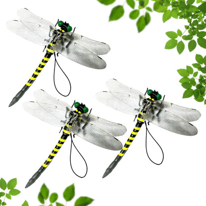 Realistic Dragonfly Clips - Large Artificial Simulated Dragonfly Pins for Clothing/Backpacks/Hats, Natural Fly Repelling Decor for Camping & Outdoor Activities (Green-3pcs)