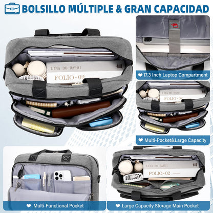 RAINSMORE Laptop Bag for Men 15.6 17.3 Inch Waterproof Laptop Bag Large Professional Messenger Bag for Business Travel Work